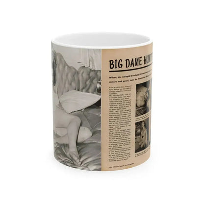 Anita Ekberg #425 - 1 Large B&W Photp & 4 Small B&W Photos & Article from Earl Wilson's Showgirls Mag. '56 (Vintage Female Icon) White Coffee Mug 11oz - Go Mug Yourself