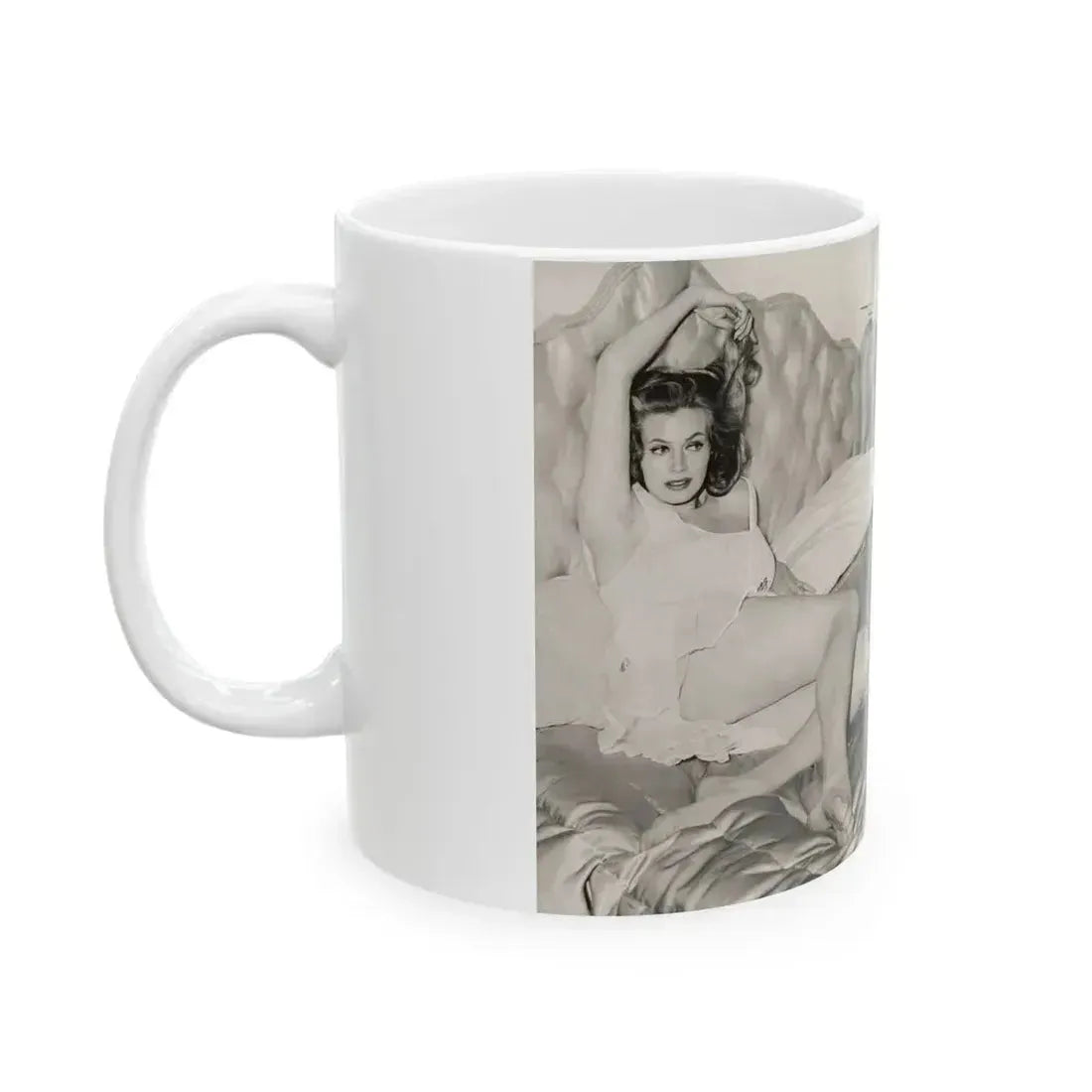 Anita Ekberg #425 - 1 Large B&W Photp & 4 Small B&W Photos & Article from Earl Wilson's Showgirls Mag. '56 (Vintage Female Icon) White Coffee Mug - Go Mug Yourself