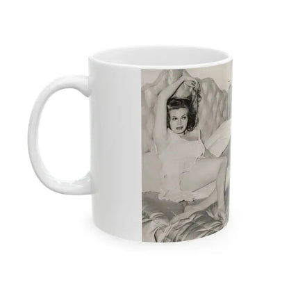 Anita Ekberg #425 - 1 Large B&W Photp & 4 Small B&W Photos & Article from Earl Wilson's Showgirls Mag. '56 (Vintage Female Icon) White Coffee Mug - Go Mug Yourself