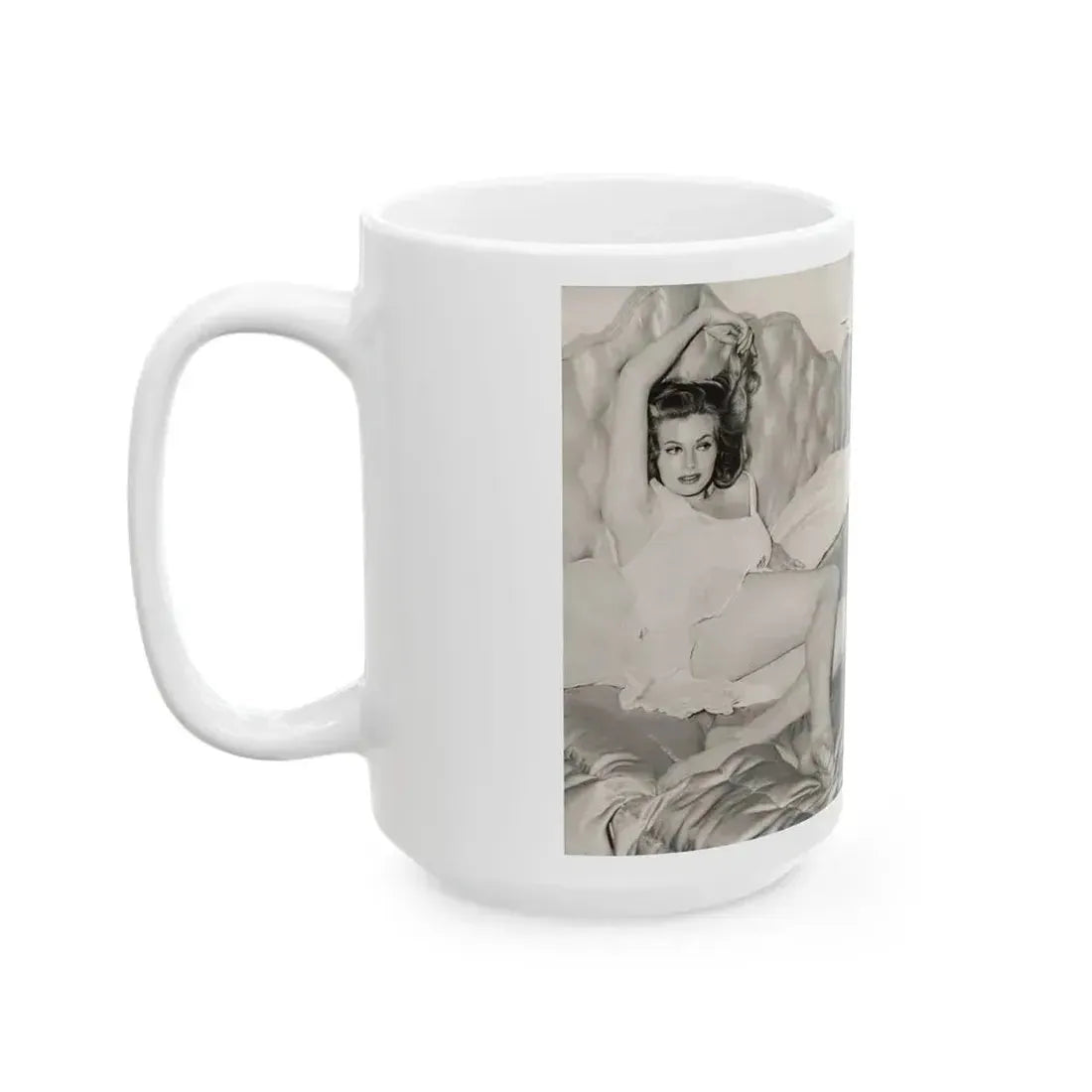 Anita Ekberg #425 - 1 Large B&W Photp & 4 Small B&W Photos & Article from Earl Wilson's Showgirls Mag. '56 (Vintage Female Icon) White Coffee Mug - Go Mug Yourself