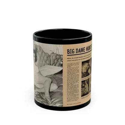 Anita Ekberg #425 - 1 Large B&W Photp & 4 Small B&W Photos & Article from Earl Wilson's Showgirls Mag. '56_1 (Vintage Female Icon) Black Coffee Mug 11oz - Go Mug Yourself