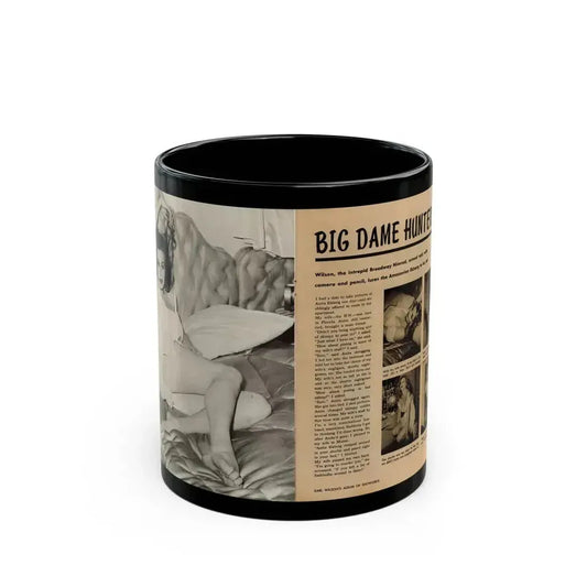 Anita Ekberg #425 - 1 Large B&W Photp & 4 Small B&W Photos & Article from Earl Wilson's Showgirls Mag. '56_1 (Vintage Female Icon) Black Coffee Mug 11oz - Go Mug Yourself