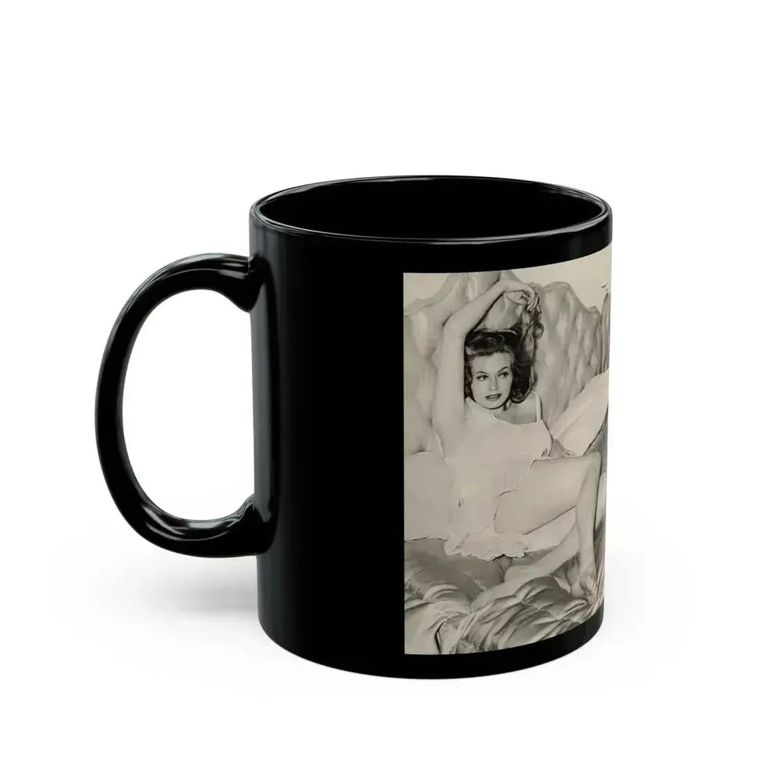 Anita Ekberg #425 - 1 Large B&W Photp & 4 Small B&W Photos & Article from Earl Wilson's Showgirls Mag. '56_1 (Vintage Female Icon) Black Coffee Mug - Go Mug Yourself