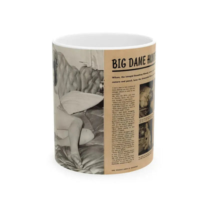Anita Ekberg #425 - 1 Large B&W Photp & 4 Small B&W Photos & Article from Earl Wilson's Showgirls Mag. '56_1 (Vintage Female Icon) White Coffee Mug 11oz - Go Mug Yourself