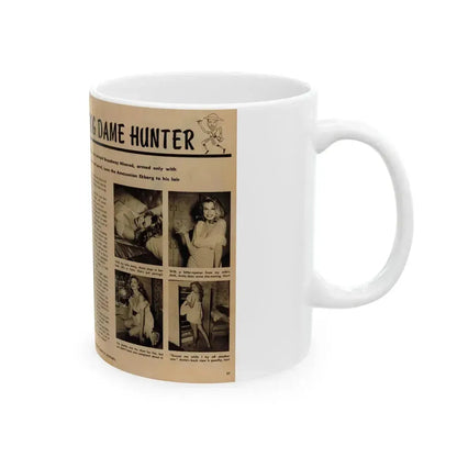 Anita Ekberg #425 - 1 Large B&W Photp & 4 Small B&W Photos & Article from Earl Wilson's Showgirls Mag. '56_1 (Vintage Female Icon) White Coffee Mug - Go Mug Yourself