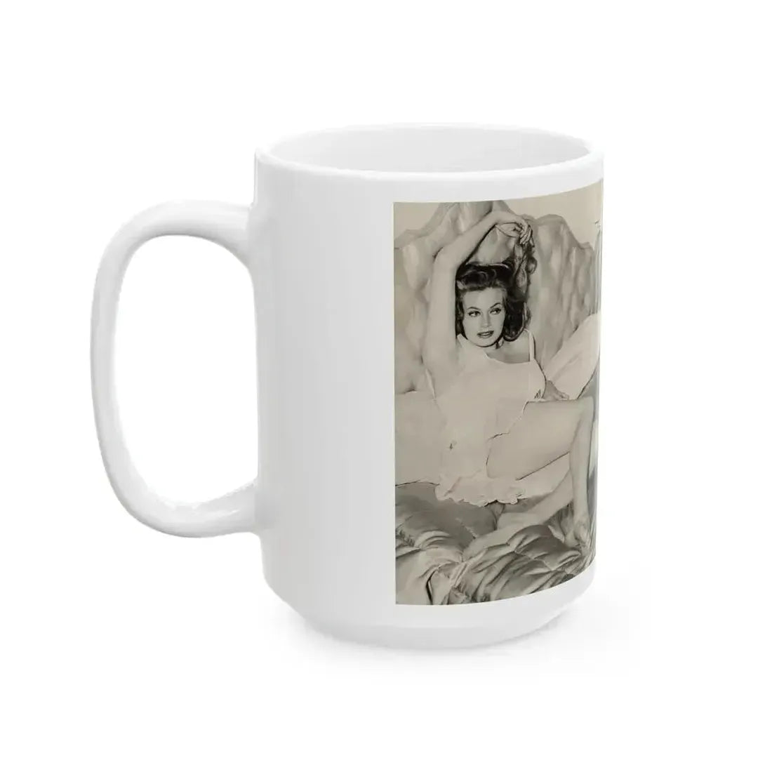 Anita Ekberg #425 - 1 Large B&W Photp & 4 Small B&W Photos & Article from Earl Wilson's Showgirls Mag. '56_1 (Vintage Female Icon) White Coffee Mug - Go Mug Yourself
