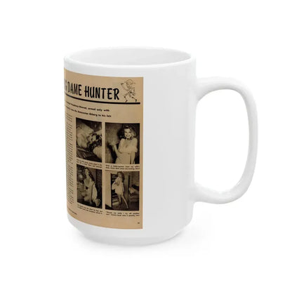 Anita Ekberg #425 - 1 Large B&W Photp & 4 Small B&W Photos & Article from Earl Wilson's Showgirls Mag. '56_1 (Vintage Female Icon) White Coffee Mug - Go Mug Yourself