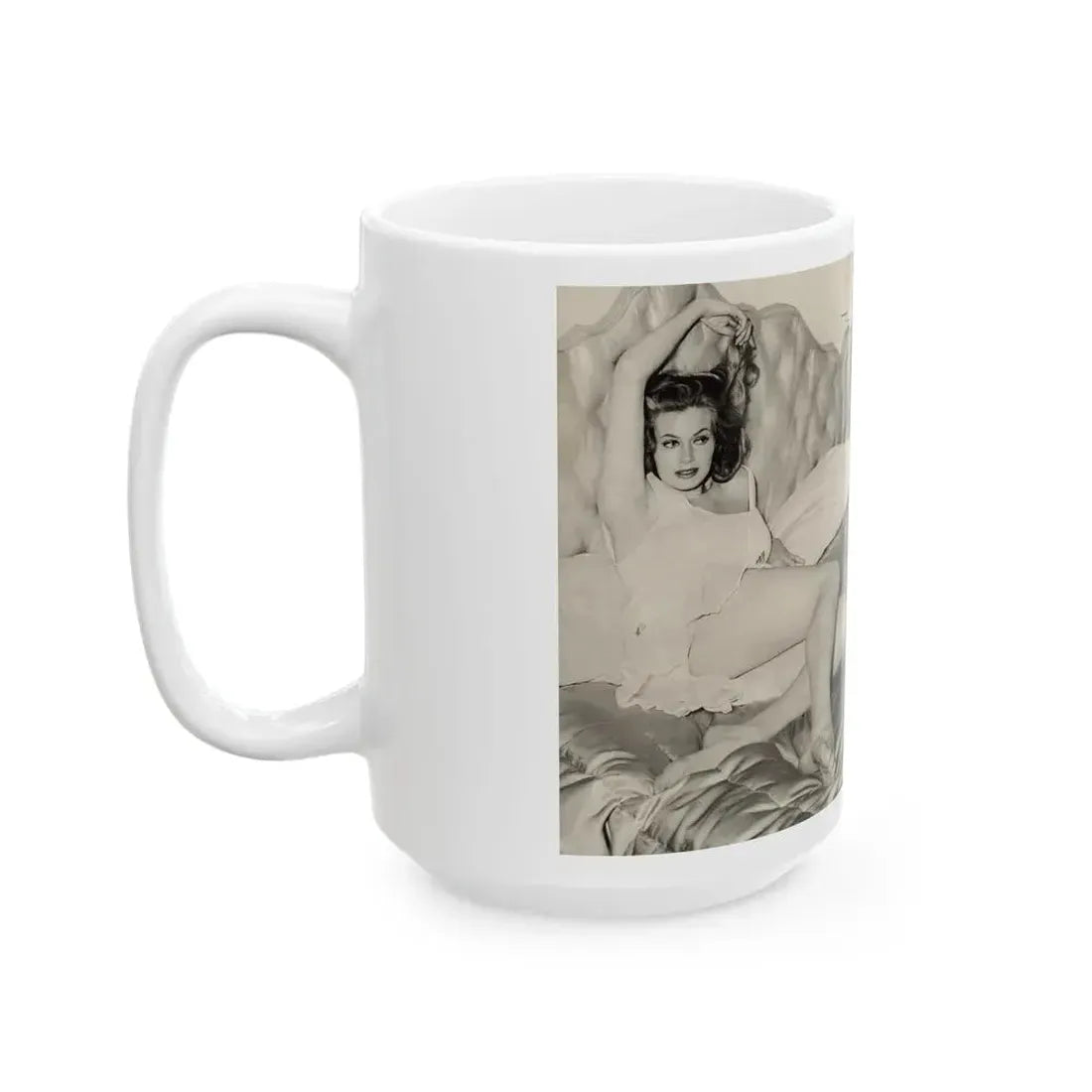 Anita Ekberg #425 - 1 Large B&W Photp & 4 Small B&W Photos & Article from Earl Wilson's Showgirls Mag. '56_1 (Vintage Female Icon) White Coffee Mug - Go Mug Yourself