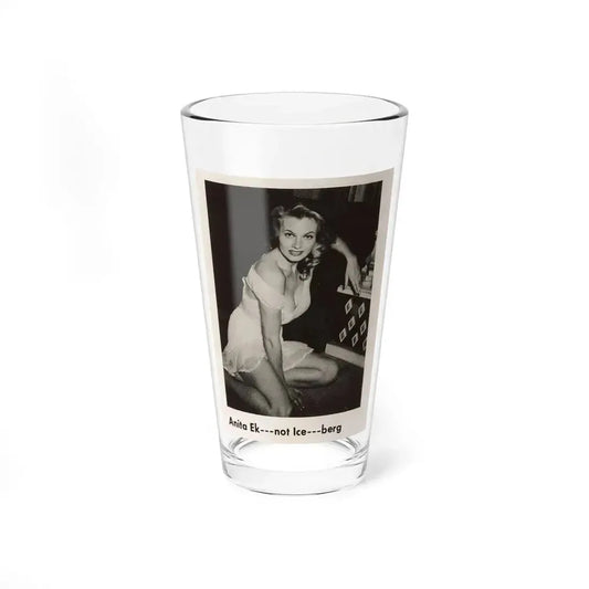 Anita Ekberg #427 - Earl Wilson's Showgirls Mag. '56 - 1 Small B&W Photo & Article on Reverside of Cover (Vintage Female Icon) Pint Glass 16oz 16oz - Go Mug Yourself