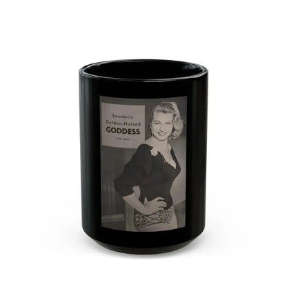 Anita Ekberg #428 - PHOTO Digest Mag. May '54 - 1 Page & 1 B&W Photo on Reverse Side Of Cover (Vintage Female Icon) Black Coffee Mug 15oz - Go Mug Yourself