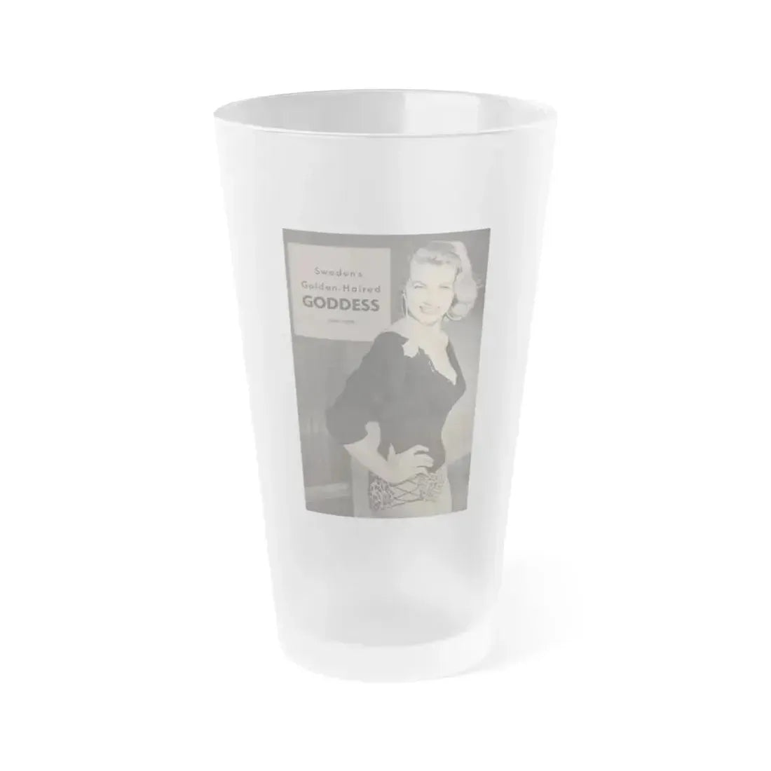 Anita Ekberg #428 - PHOTO Digest Mag. May '54 - 1 Page & 1 B&W Photo on Reverse Side Of Cover (Vintage Female Icon) Frosted Pint Glass 16oz 16oz Frosted - Go Mug Yourself