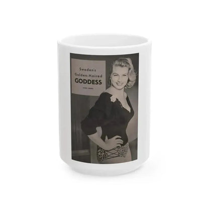 Anita Ekberg #428 - PHOTO Digest Mag. May '54 - 1 Page & 1 B&W Photo on Reverse Side Of Cover (Vintage Female Icon) White Coffee Mug 15oz - Go Mug Yourself