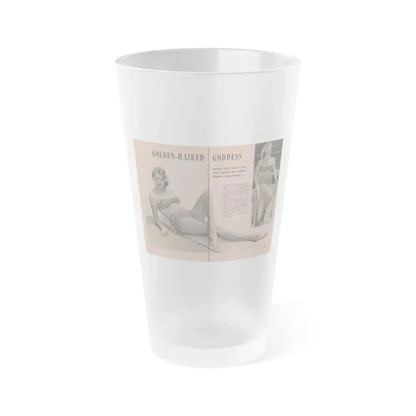 Anita Ekberg #429 - PHOTO Digest Mag. May '54 - 2 Pages 1 B&W Centerfold & 1 Other (Vintage Female Icon) Frosted Pint Glass 16oz - Go Mug Yourself