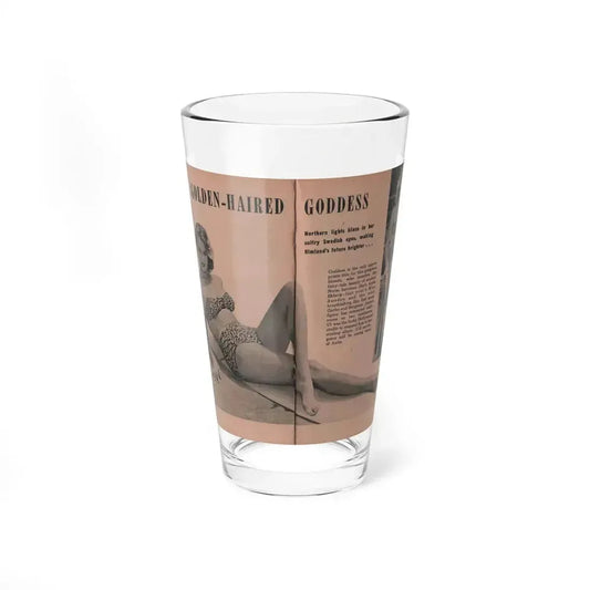 Anita Ekberg #429 - PHOTO Digest Mag. May '54 - 2 Pages 1 B&W Centerfold & 1 Other (Vintage Female Icon) Pint Glass 16oz 16oz - Go Mug Yourself