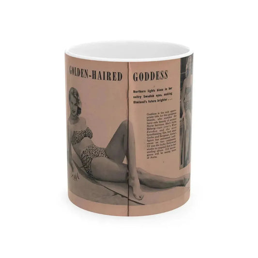 Anita Ekberg #429 - PHOTO Digest Mag. May '54 - 2 Pages 1 B&W Centerfold & 1 Other (Vintage Female Icon) White Coffee Mug 11oz - Go Mug Yourself