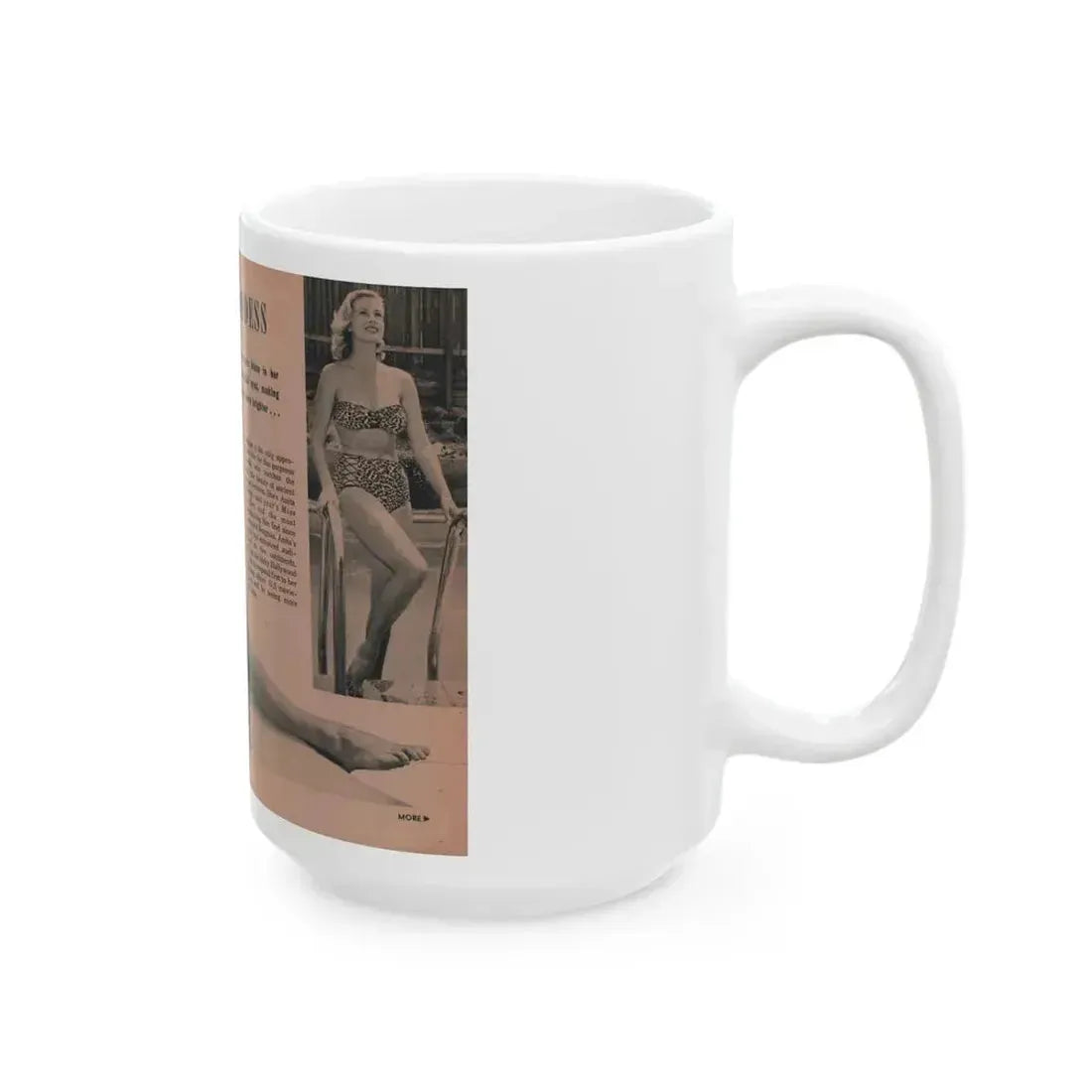 Anita Ekberg #429 - PHOTO Digest Mag. May '54 - 2 Pages 1 B&W Centerfold & 1 Other (Vintage Female Icon) White Coffee Mug - Go Mug Yourself