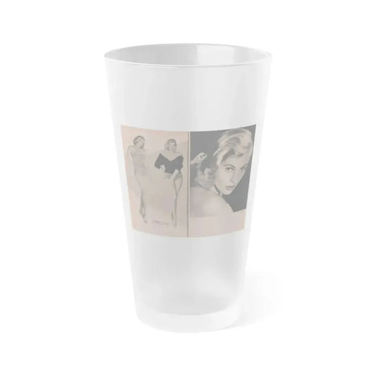Anita Ekberg #430 - PHOTO Digest Mag. May '54 - 2 Pages & 3 B&W Photos (Vintage Female Icon) Frosted Pint Glass 16oz 16oz Frosted - Go Mug Yourself