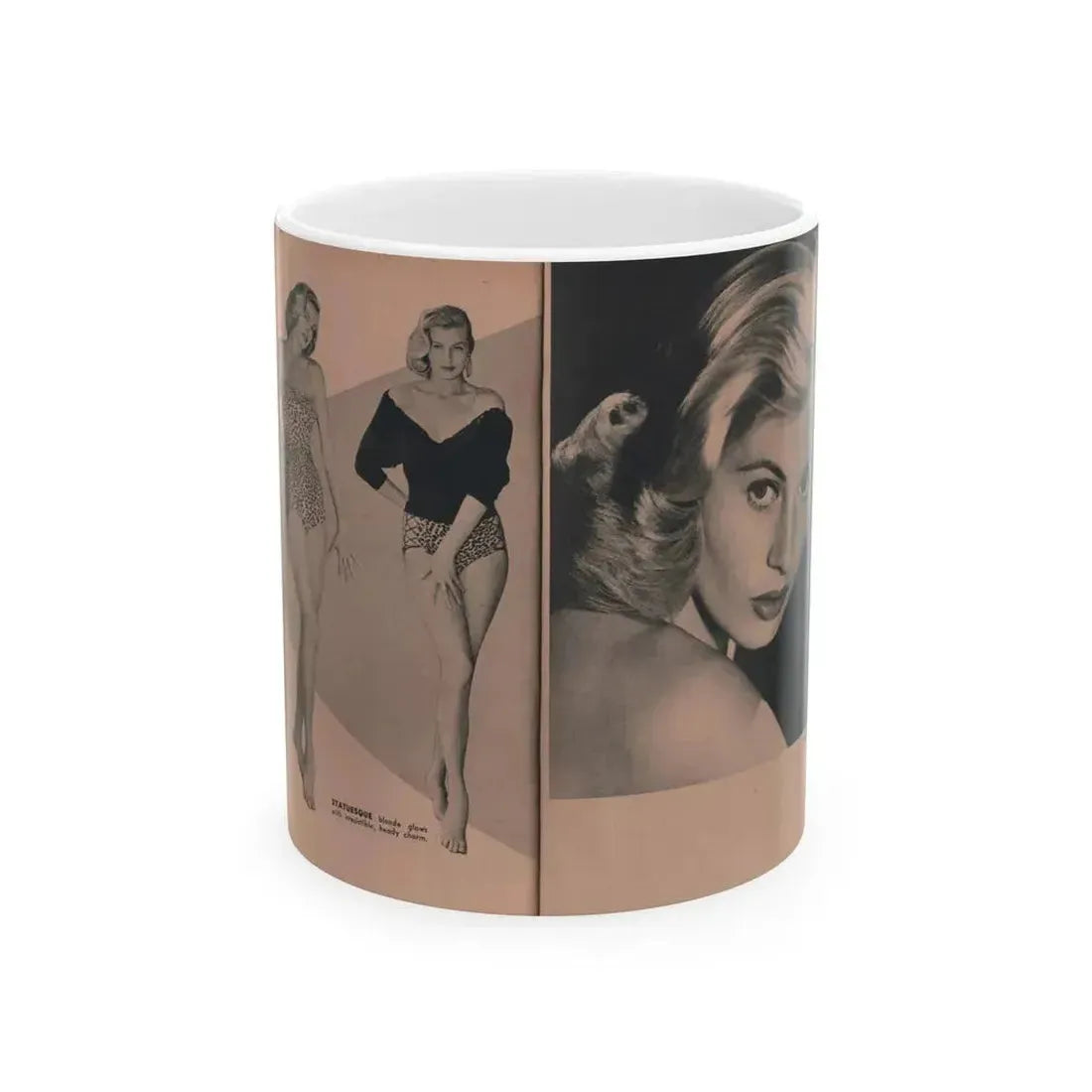 Anita Ekberg #430 - PHOTO Digest Mag. May '54 - 2 Pages & 3 B&W Photos (Vintage Female Icon) White Coffee Mug 11oz - Go Mug Yourself