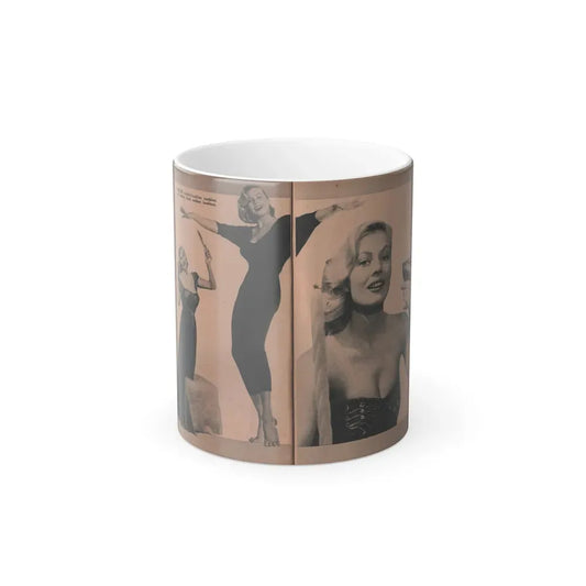 Anita Ekberg #431 - PHOTO Digest Mag. May '54 - 2 Pages & 3 B&W Photos (Vintage Female Icon) Color Changing Mug 11oz 11oz - Go Mug Yourself