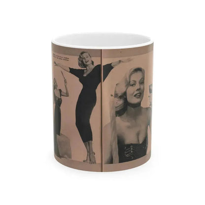 Anita Ekberg #431 - PHOTO Digest Mag. May '54 - 2 Pages & 3 B&W Photos (Vintage Female Icon) White Coffee Mug 11oz - Go Mug Yourself