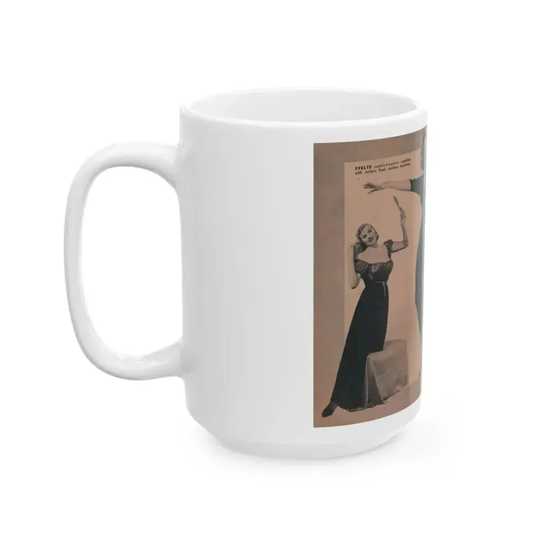 Anita Ekberg #431 - PHOTO Digest Mag. May '54 - 2 Pages & 3 B&W Photos (Vintage Female Icon) White Coffee Mug - Go Mug Yourself