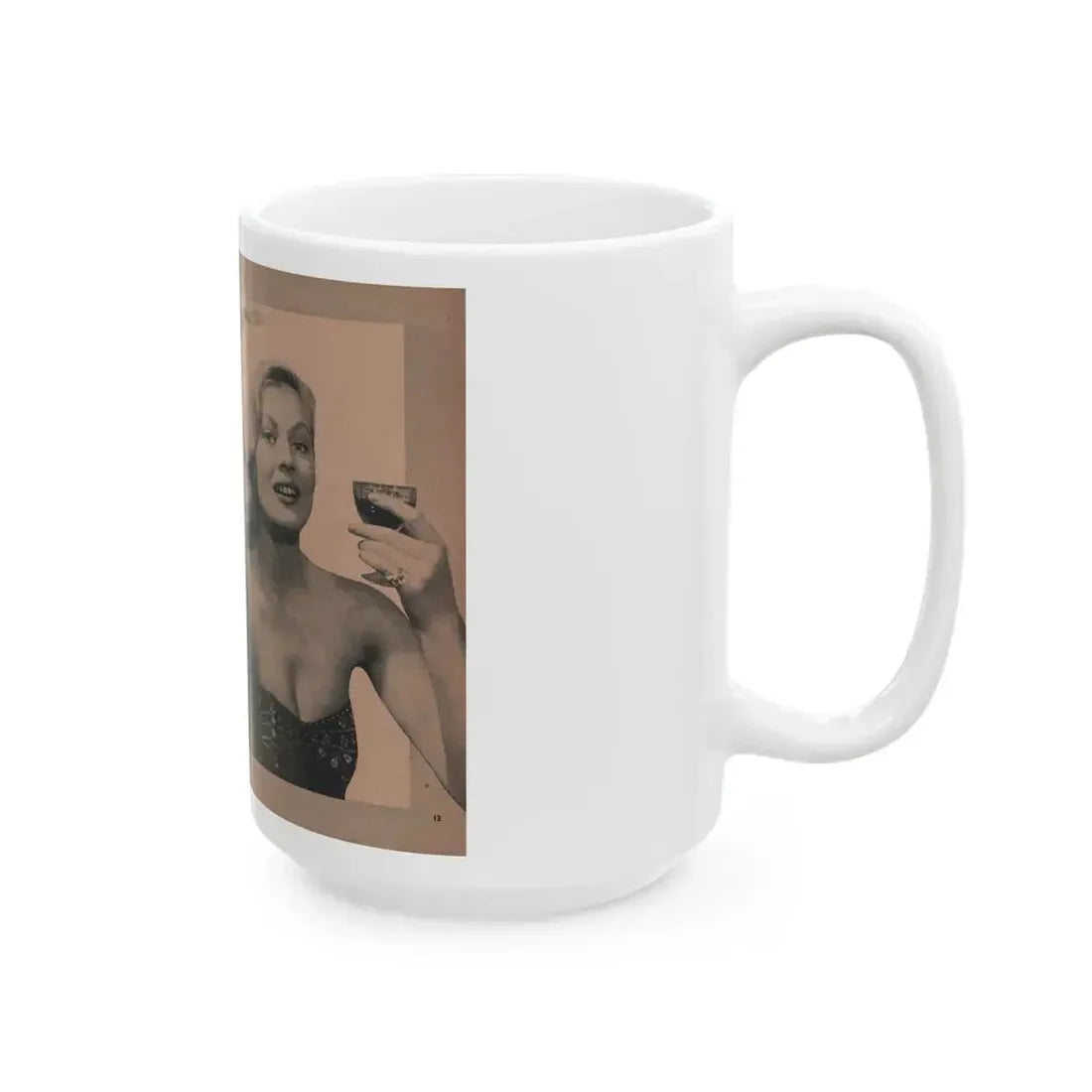 Anita Ekberg #431 - PHOTO Digest Mag. May '54 - 2 Pages & 3 B&W Photos (Vintage Female Icon) White Coffee Mug - Go Mug Yourself