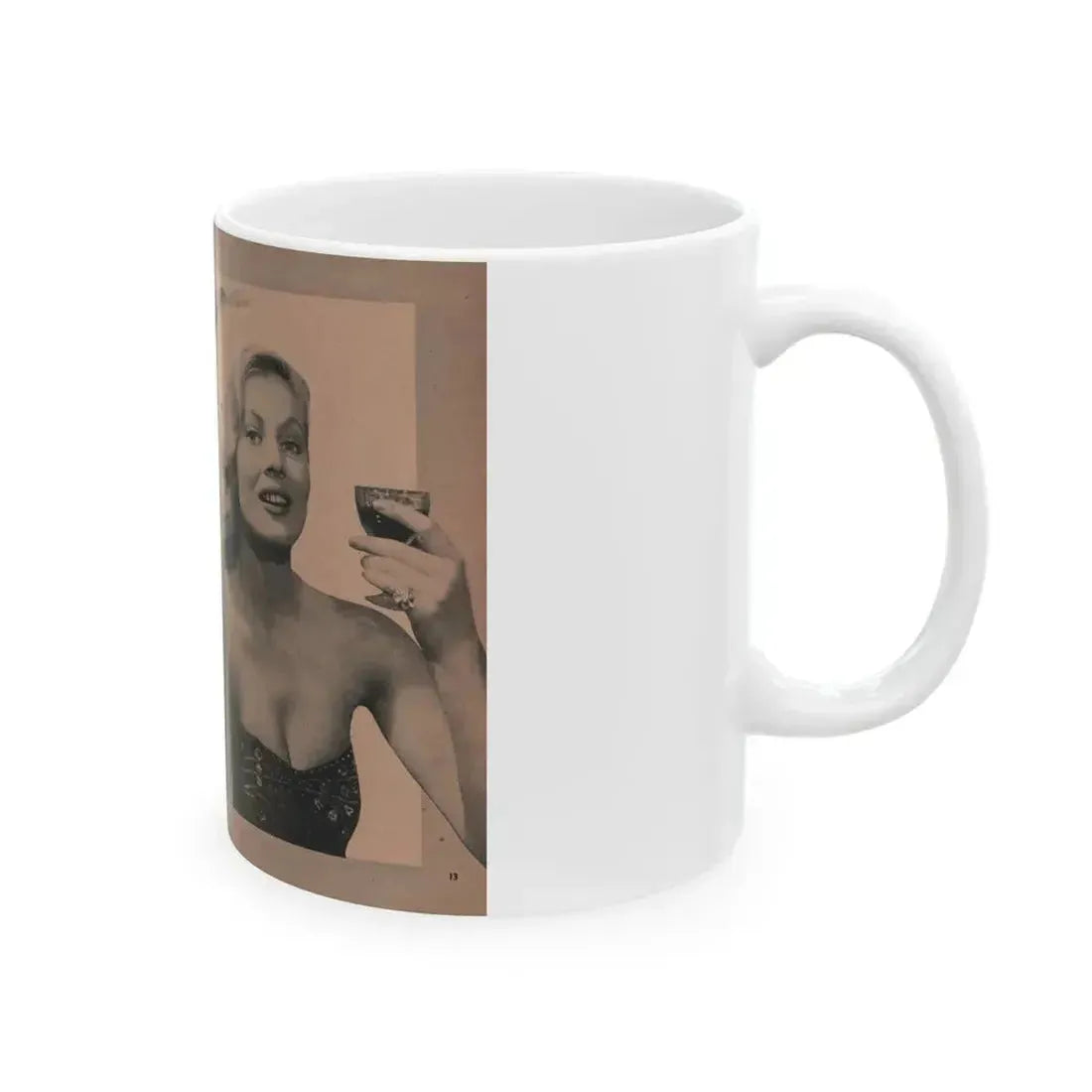 Anita Ekberg #431 - PHOTO Digest Mag. May '54 - 2 Pages & 3 B&W Photos (Vintage Female Icon) White Coffee Mug - Go Mug Yourself