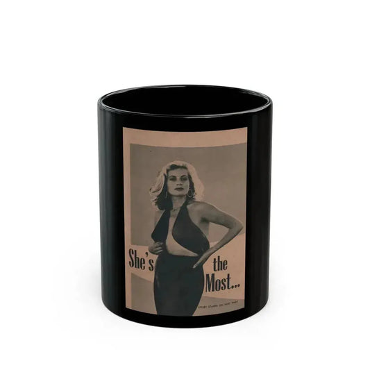 Anita Ekberg #432 - PHOTO Digest March '55 - 1 Page & 1 B&W Photo on Reverse Side of Cover (Vintage Female Icon) Black Coffee Mug 11oz - Go Mug Yourself