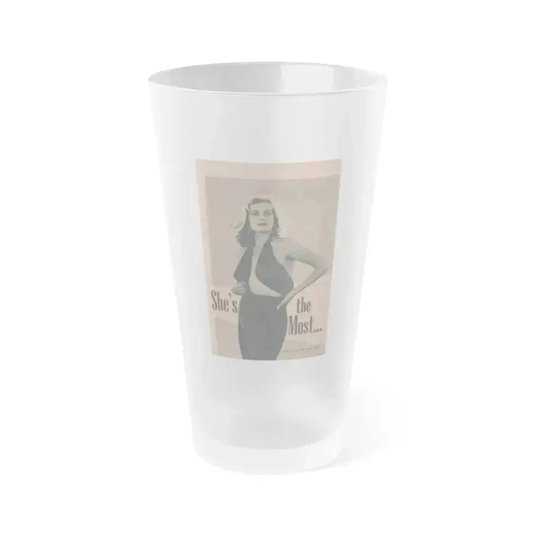 Anita Ekberg #432 - PHOTO Digest March '55 - 1 Page & 1 B&W Photo on Reverse Side of Cover (Vintage Female Icon) Frosted Pint Glass 16oz 16oz Frosted - Go Mug Yourself