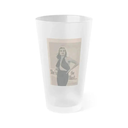 Anita Ekberg #432 - PHOTO Digest March '55 - 1 Page & 1 B&W Photo on Reverse Side of Cover (Vintage Female Icon) Frosted Pint Glass 16oz 16oz Frosted - Go Mug Yourself