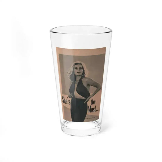 Anita Ekberg #432 - PHOTO Digest March '55 - 1 Page & 1 B&W Photo on Reverse Side of Cover (Vintage Female Icon) Pint Glass 16oz 16oz - Go Mug Yourself