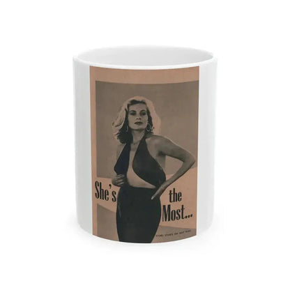 Anita Ekberg #432 - PHOTO Digest March '55 - 1 Page & 1 B&W Photo on Reverse Side of Cover (Vintage Female Icon) White Coffee Mug 11oz - Go Mug Yourself
