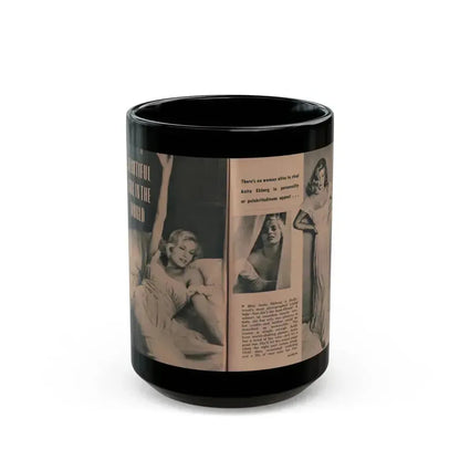 Anita Ekberg #433 - PHOTO Digest March '55 - 2 Pages & 3 B&W Photos (Vintage Female Icon) Black Coffee Mug 15oz - Go Mug Yourself