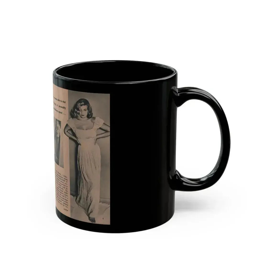 Anita Ekberg #433 - PHOTO Digest March '55 - 2 Pages & 3 B&W Photos (Vintage Female Icon) Black Coffee Mug - Go Mug Yourself