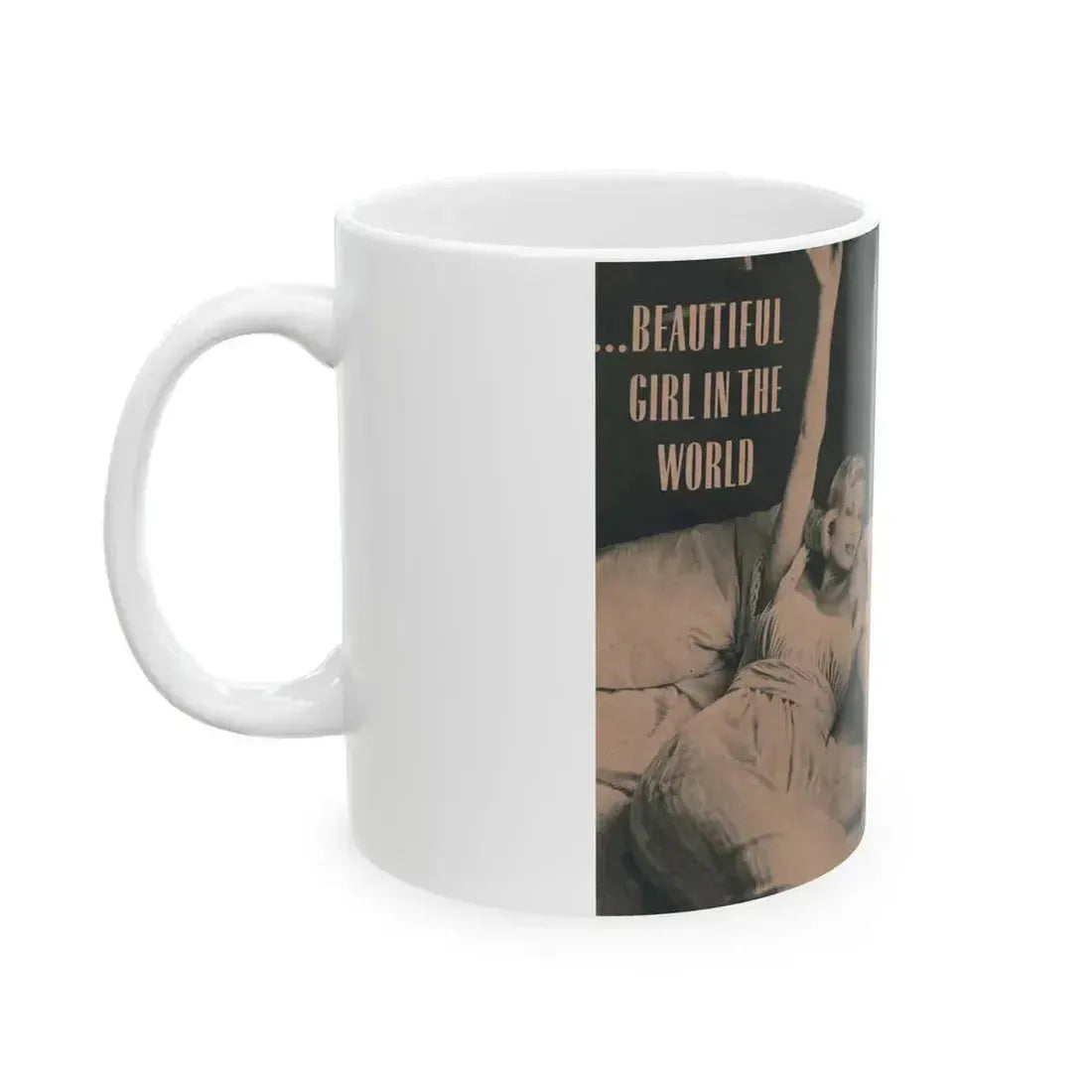 Anita Ekberg #433 - PHOTO Digest March '55 - 2 Pages & 3 B&W Photos (Vintage Female Icon) White Coffee Mug - Go Mug Yourself