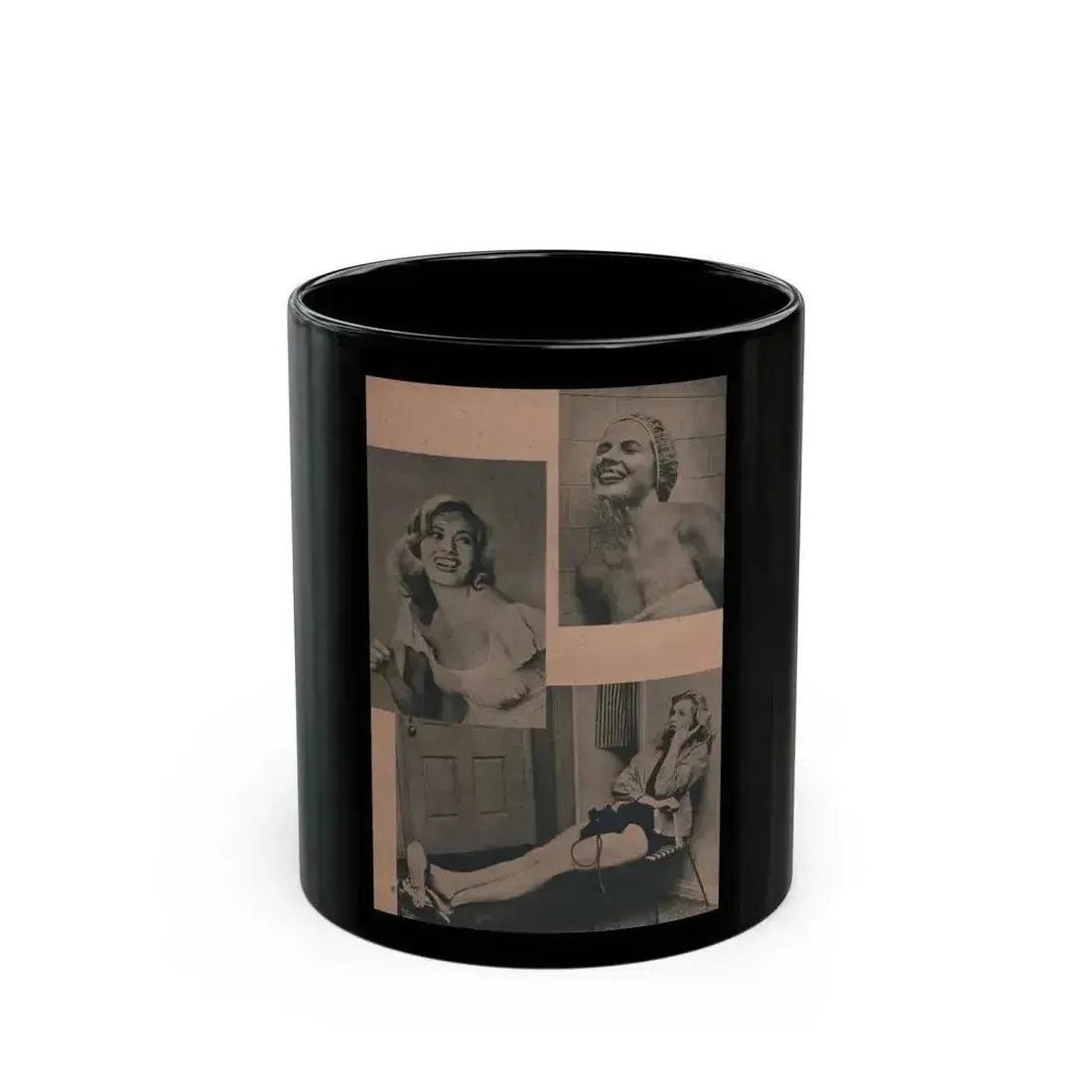 Anita Ekberg #434 - PHOTO Digest March '55 - 2 Pages & 3 B&W Photos (Vintage Female Icon) Black Coffee Mug 11oz - Go Mug Yourself