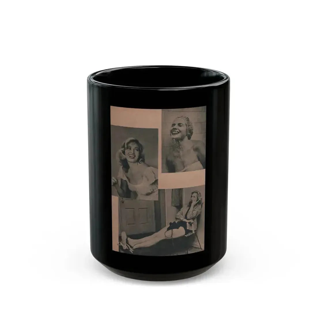 Anita Ekberg #434 - PHOTO Digest March '55 - 2 Pages & 3 B&W Photos (Vintage Female Icon) Black Coffee Mug 15oz - Go Mug Yourself