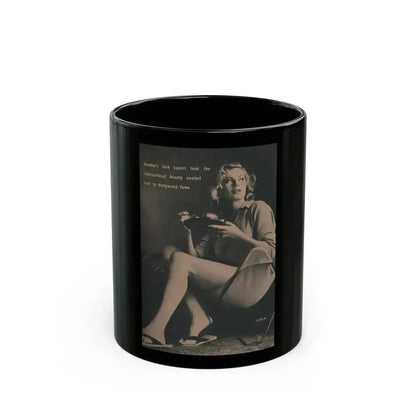 Anita Ekberg #435 - PHOTO Digest March '55 - 1 Pages, 1 B&W Photo & Caption (Vintage Female Icon) Black Coffee Mug 11oz - Go Mug Yourself