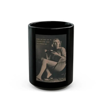 Anita Ekberg #435 - PHOTO Digest March '55 - 1 Pages, 1 B&W Photo & Caption (Vintage Female Icon) Black Coffee Mug 15oz - Go Mug Yourself