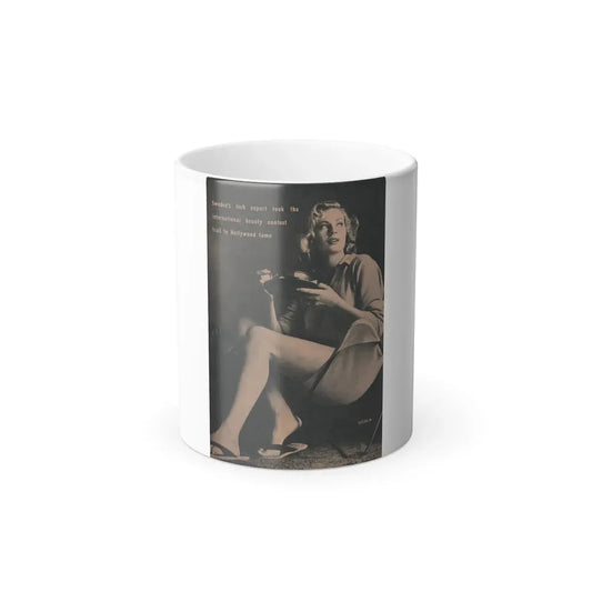 Anita Ekberg #435 - PHOTO Digest March '55 - 1 Pages, 1 B&W Photo & Caption (Vintage Female Icon) Color Changing Mug 11oz 11oz - Go Mug Yourself