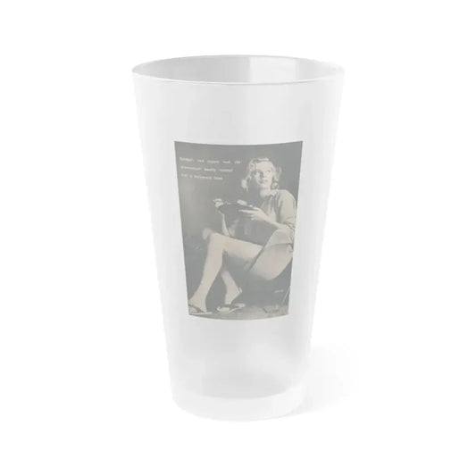 Anita Ekberg #435 - PHOTO Digest March '55 - 1 Pages, 1 B&W Photo & Caption (Vintage Female Icon) Frosted Pint Glass 16oz 16oz Frosted - Go Mug Yourself