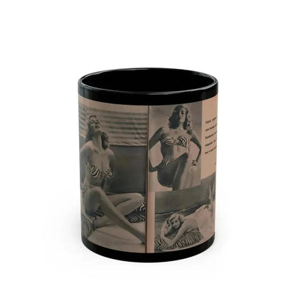Anita Ekberg #436 - PHOTO Digest March '55 - 3 Pages, 3 B&W Photos & Caption (Vintage Female Icon) Black Coffee Mug 11oz - Go Mug Yourself