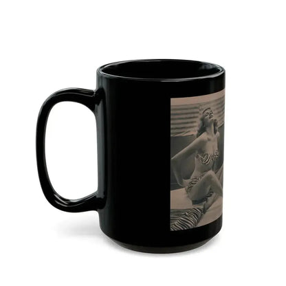 Anita Ekberg #436 - PHOTO Digest March '55 - 3 Pages, 3 B&W Photos & Caption (Vintage Female Icon) Black Coffee Mug - Go Mug Yourself