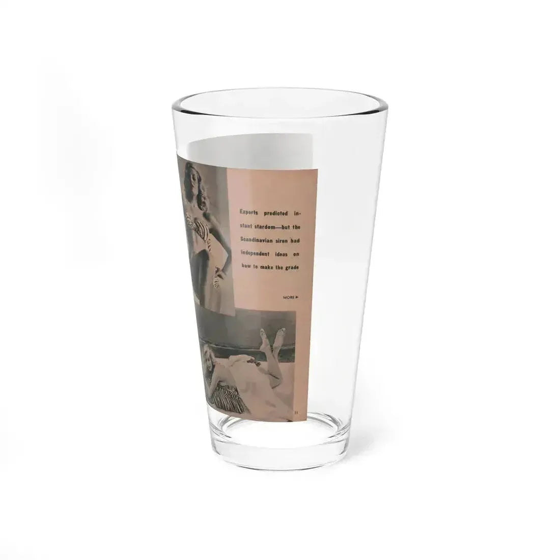 Anita Ekberg #436 - PHOTO Digest March '55 - 3 Pages, 3 B&W Photos & Caption (Vintage Female Icon) Pint Glass 16oz - Go Mug Yourself