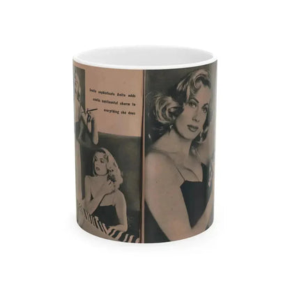 Anita Ekberg #437 - PHOTO Digest March '55 - 2 Pages, 3 B&W Photos & Caption (Vintage Female Icon) White Coffee Mug 11oz - Go Mug Yourself