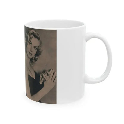 Anita Ekberg #437 - PHOTO Digest March '55 - 2 Pages, 3 B&W Photos & Caption (Vintage Female Icon) White Coffee Mug - Go Mug Yourself