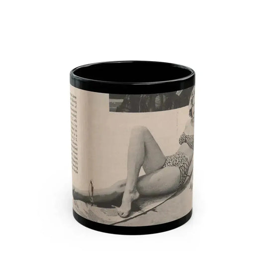Anita Ekberg #438 - 1 Page & 1 B&W & Short Article from Tempo Pocket Mag. 1-7-55 (Vintage Female Icon) Black Coffee Mug 11oz - Go Mug Yourself