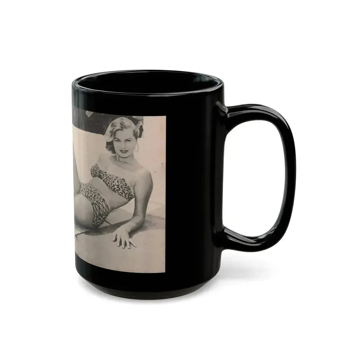 Anita Ekberg #438 - 1 Page & 1 B&W & Short Article from Tempo Pocket Mag. 1-7-55 (Vintage Female Icon) Black Coffee Mug - Go Mug Yourself