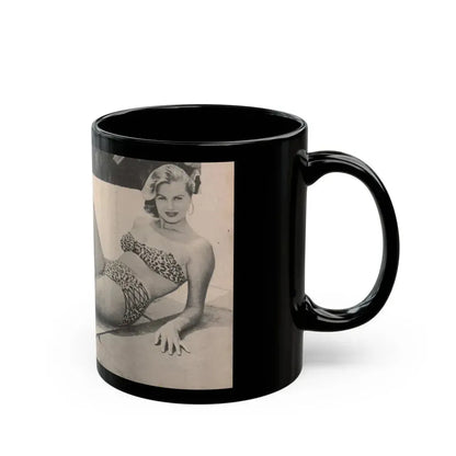 Anita Ekberg #438 - 1 Page & 1 B&W & Short Article from Tempo Pocket Mag. 1-7-55 (Vintage Female Icon) Black Coffee Mug - Go Mug Yourself