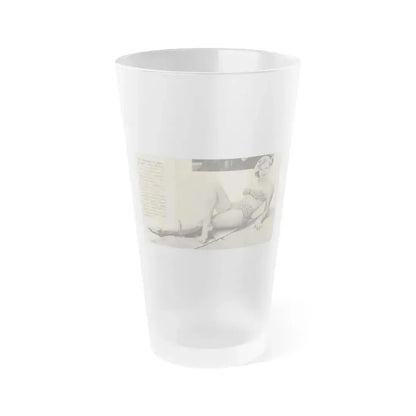 Anita Ekberg #438 - 1 Page & 1 B&W & Short Article from Tempo Pocket Mag. 1-7-55 (Vintage Female Icon) Frosted Pint Glass 16oz 16oz Frosted - Go Mug Yourself